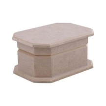 Tr Dikdörtgen Sekizgen Küçük Boy Boyasız Ham Ahşap Mdf Kutu, 11x15cm, Bej