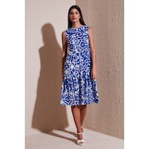 Lela Desenli Regular Fit Kolsuz Bayan Elbise 5865731 Saks Lela Desenli Regular Fit Kolsuz Bayan Elbise 5865731 Saks