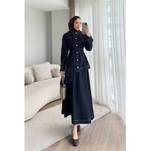 Meecy Tesettür Denim İkili Takım Lacivert Lacivert