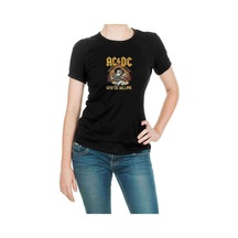 Ac Dc Gıvıng The Dog Baskılı Siyah Kadın Tshirt