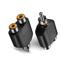 RCA Erkek to 2 RCA Dişi Ayırıcı Adaptör