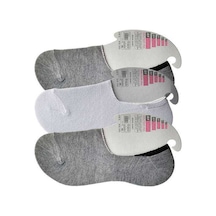 Royaleks Gri ve Beyaz Kadın Babet Çorap 3 çift RYL-KBT3007 Çok Renkli