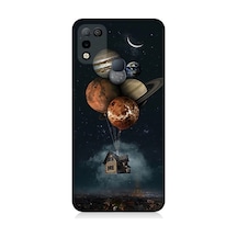 İnfinix Hot 11 Play Uyumlu Gezegenler Ve Uçan Ev Desenli Silikon Kılıf