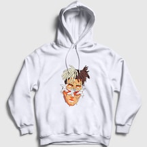 Presmono Unisex Melting Xxxtentacion Kapüşonlu Sweatshirt Beyaz