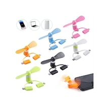 Mini Telefon Fanı - Lightning - Type-c - Micro Usb Girişli - Sessiz Çok Renkli