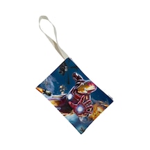 Unisex Iron Man Desenli Portföy Clutch Çanta
