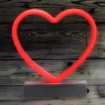 Vitrin Dekor Işığı Kırmızı Kalpli Led Işık Decor Heart Red Led Light Pilli Led Işık Kırmızı Neon Led Işık