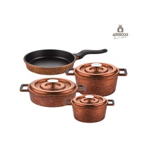 Amboss 7 Parça Döküm Tencere Seti Bakır-Kırçıllı Bakır-Kırçıllı