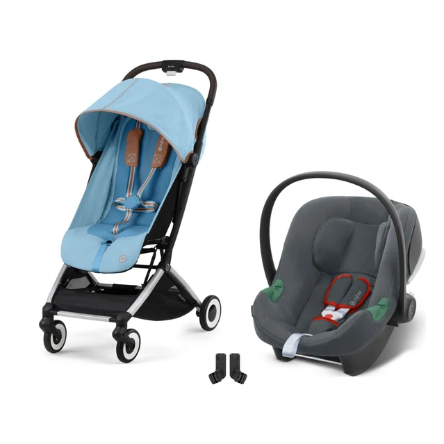Cybex Orfeo Travel Sistem Silver Beach Blue & Aton Steel Grey