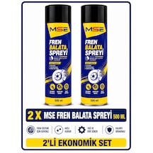 Mse Pro Fren Balata Spreyi 500 Ml X 2 Fren Ve Balata Temizleyici Yağ Ve Kir Sökücü, Hızlı Kuruma