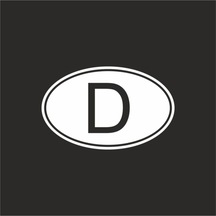 D Deutschland Almanya Oval Oto Sticker 2 Adet Beyaz