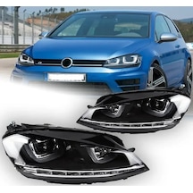 Volksvagen Golf7 2013-2016 Krom Çift U Ledli R Ön Far