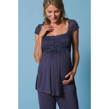 Monamise 18305 Hamile Lohusa Pijama Takım - Lacivert