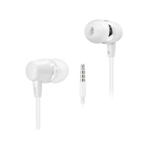 Kablolu Kulak İçi Mikrofonlu Kulaklık 3.5 Mm Pc Telefon Uyumlu Beyaz Dhe7000wt Evimdeyokyok