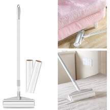 Teleskopik Saplı 24 Cm Yapışkanlı Tüy Rulosu Uzayabilen Hav Tüy Toz Toplayıcı Rulo 2 Yedekli Çok Renkli