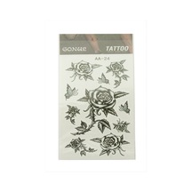 Gül - 12 - Tattoo - Spt-gld - Dövme Sticker-11928195-siyah