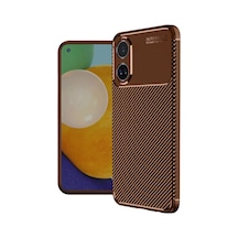 Oppo A60 Uyumlu Kılıf Auto Focus Karbon Kapak - Kahverengi