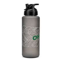 Büyük Su Matarası Tritan Pipetli Su Şişesi Dont Look Spor Matarası Suluğu Bpasız 1000 Ml Siyah 0112 Yeşil