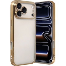 Apple Uyumlu iPhone 17 Pro Max Kamera Korumalı Lensli Silikon Altın
