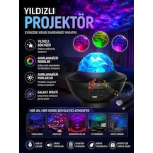 Galaxy Uyumlu - Efektli Led Gece Lambası Projektörü Bluetooth Bağlantılı