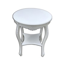 Fiskos 4Ayak Oymalı Model Parlak Ihlamur Ağacı Ayak Parlak Beyaz