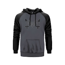 Mayhem Logo Text Gri Renk Reglan Kol Sweatshirt Gri