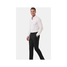 Deepsea Beyaz Slim Fit Kolay Ütülenebilir Açık Dik Yaka Likralı Erkek Gömlek 2602615