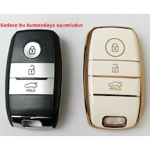 Kia Sportage Uyumlu Sorento Soul Rio Cerato Optimo Smart Kumanda Kılıfı Oto Anahtarlık Beyaz