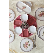 Keramika Polya 14 Parça 6 Kişilik Kahvaltı Takımı Çok Renkli