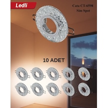 Cata Ct-6598 Sim Dekoratif Cam Spot Kasası - 10 Lu Paket Gümüş - Cam