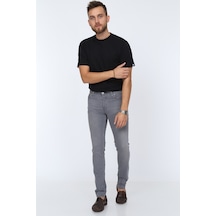 Digital Jeans Erkek Slim Fit Dar Kesim Dar Paça Kot Pantol Açık Gri