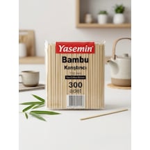 Yasemin 110mm Bambu Karıştırıcı 3'lü Paket 900 Adet Açık Ahşap
