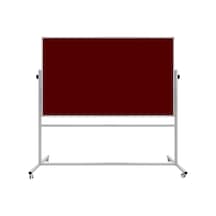 Panda 120 x 200 CM Çift Taraflı 360 Dönerli Tekerkli Mobil Bordo Kumaşlı Pano - pan188