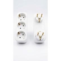 Socket Adapter 2 Adet - 3'lü Fiş Priz Çoğaltıcı 2'li Paket Topraklı Dönüştürücü Priz Diğer