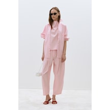 Suud Collection Pembe Klara Yıkamalı Poplin Gömlek