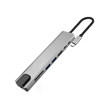 Schulzz 4k Hdmı Usb 3.0 Type-c Ethernet 8 İn 1 Usb Hub Mac Apple Uyumlu iPad
