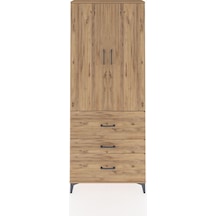 Arges Dolap 2 Raflı 3 Çekmeceli Tek Askılı 88x30x221 Çam-çam Çam