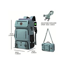 Pazly 50 Litre Siyah Unisex Seyahat Kamp Sirta Cantasi Ayakkabı, Usb Şarj, Ayarlanabilir Omuz Askısı, Genis Kapasiteli, Bolmeli, Polyester Siyah