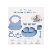 9 Parça Mama Seti %100 Silikon Bpa İçermez Ek Gıdaya Uygun Turkuaz