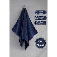 Pamuk Tekli Havlu Jakarlı Karna Premıum Venna - 50 X 90 Lacivert