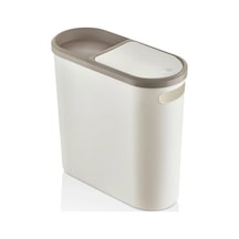 Kups Çöp Kovası, 10 Lt Kapasiteli, Plastik, Tuvalet Kağıdı Tutuculu, Dar Alana Uyumlu, Kahve