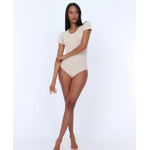 Nbb U Yaka Kısa Kollu Alttan Çıtçıtlı Body/atlet -2945 Ten Rengi