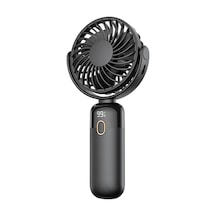 Warmco K70 Taşınabilir Şarjlı El Vantilatörü 2400mah 360 Döner Başlıklı Ve Standlı Dijital Ekranlı Soğutucu Fan Siyah