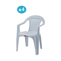 Omnipazar Sy-2510 Plastik Bahçe Koltuk Sandalye 4'lü Set Beyaz