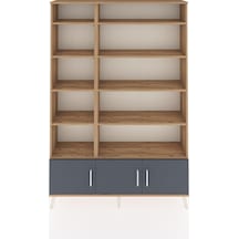 Arges Dolap 10 Raflı 3 Kapaklı 132x30x195 Çam-antrasit/çam Çam