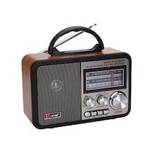 Ns-8897 Orta Boy Retro, Nostaljik, Ahşap Tasarım Bluetooth Hoparlörlü, Şarjlı, Taşınabilir Fm/am Destekli Radyo-441