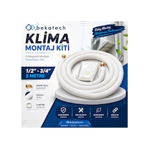 Boru Klima Montaj Seti Alüminyum Bakır Uçlu 1/2-3/4 5 Mt Beyaz
