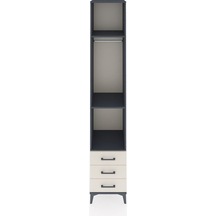 Hyperion Dolap 3 Raflı 3 Çekmeceli Tek Askılı 44x44x243 Antrasit-aytaşı Antrasit
