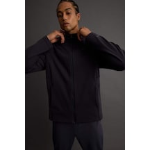 Defacto Defactofit Su İtici Slim Fit Dar Kesim Fermuarlı Softshell Yağmurluk E9495ax25auar214 Antrasit