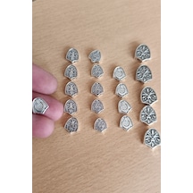 Metal Tesbih Üçgeni - Tesbih Birleştirme Üçgen Türk Bayraklı Tesbih Birleştirme Çift Delikli